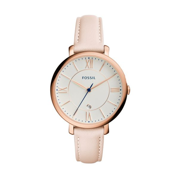 Fossil Jacqueline Date Blush Leather Watch Spicer Cole Fine Jewellers and Spicer Fine Jewellers Fredericton, NB