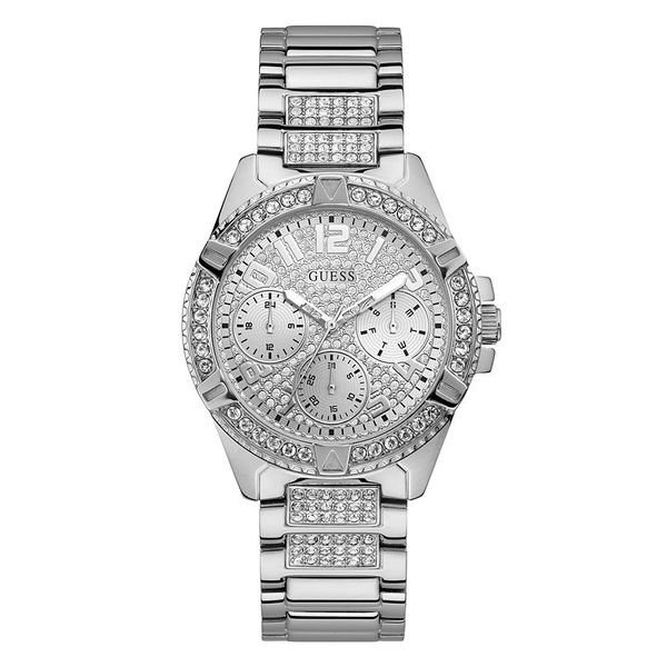 Guess Rhinestone Silver-Tone Multifunction Watch Spicer Cole Fine Jewellers and Spicer Fine Jewellers Fredericton, NB