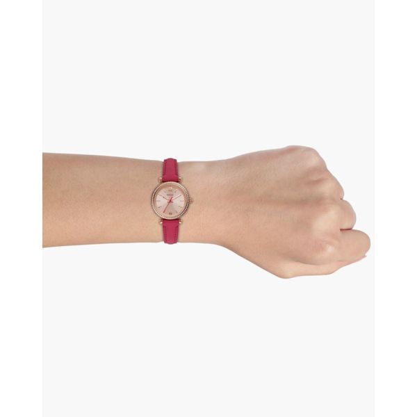 Fossil Carlie Mini Three-Hand Fuchsia Leather Watch Image 2 Spicer Cole Fine Jewellers and Spicer Fine Jewellers Fredericton, NB