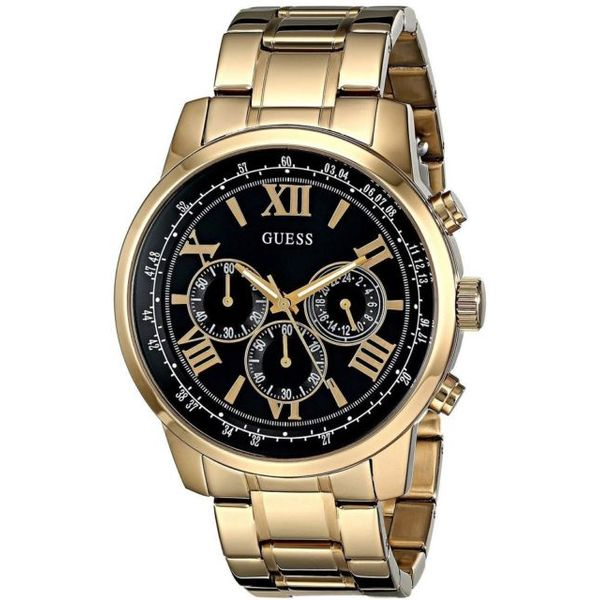 Guess Black and Gold-Tone Classic Chronograph Sport Watch Spicer Cole Fine Jewellers and Spicer Fine Jewellers Fredericton, NB