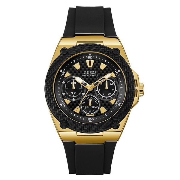 Guess Gold-Tone and Black Multifunction Watch Spicer Cole Fine Jewellers and Spicer Fine Jewellers Fredericton, NB