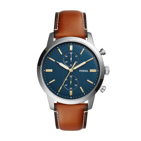 Fossil Townsman Stainless Steel Brown Leather Watch Spicer Cole Fine Jewellers and Spicer Fine Jewellers Fredericton, NB