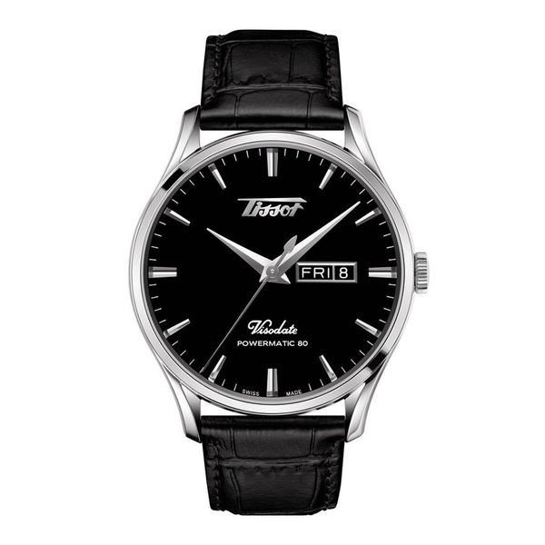 Tissot Heritage Visodate Powermatic 80 Black Leather Watch Spicer Cole Fine Jewellers and Spicer Fine Jewellers Fredericton, NB
