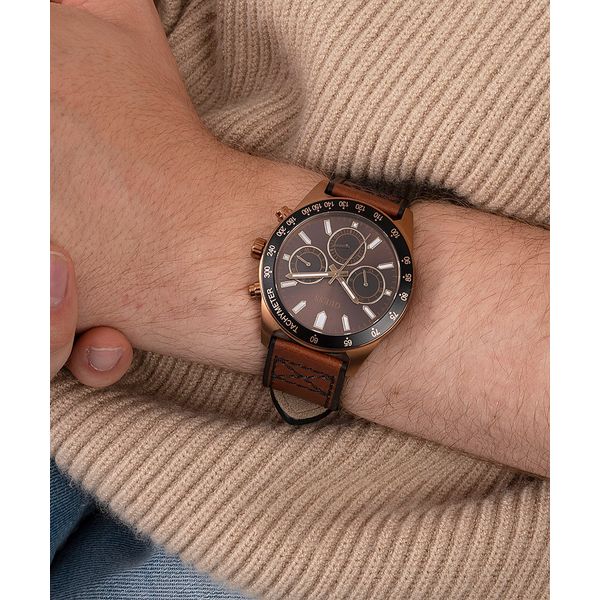 Guess Altitude Coffee-Tone and Brown Leather Multifunction Watch Image 2 Spicer Cole Fine Jewellers and Spicer Fine Jewellers Fredericton, NB