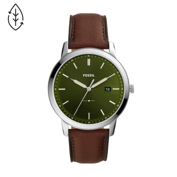 Fossil The Minimalist Solar-Powered Dark Brown Leather Watch Spicer Cole Fine Jewellers and Spicer Fine Jewellers Fredericton, NB