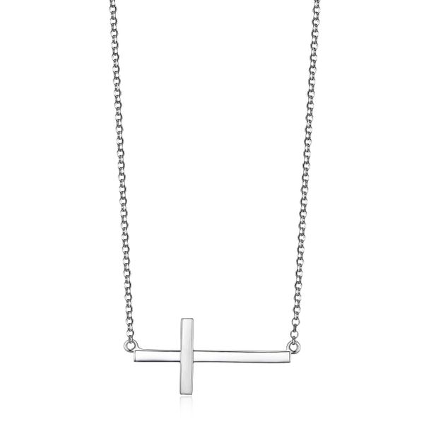 Devotion Collection Sideways Cross Necklace Spicer Cole Fine Jewellers and Spicer Fine Jewellers Fredericton, NB