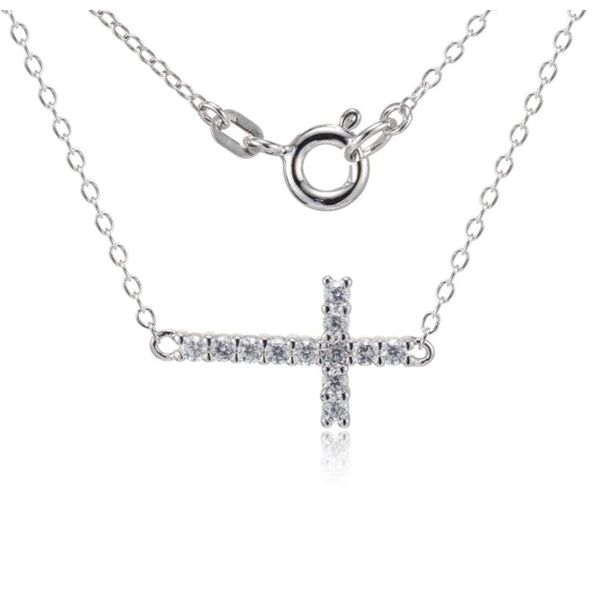 Reign Sideway Cross Necklace Spicer Cole Fine Jewellers and Spicer Fine Jewellers Fredericton, NB