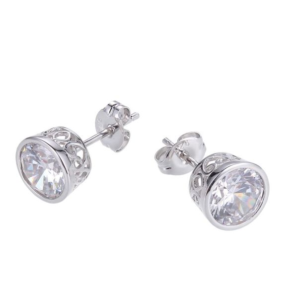 Reign Round Bezel Set Earrings Spicer Cole Fine Jewellers and Spicer Fine Jewellers Fredericton, NB