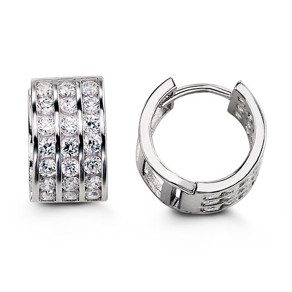 Bella Sterling Silver Huggie Earrings Spicer Cole Fine Jewellers and Spicer Fine Jewellers Fredericton, NB