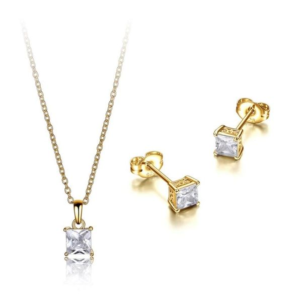 Reign Diamondlite Square Princess Cut Earring & Pendant Set Spicer Cole Fine Jewellers and Spicer Fine Jewellers Fredericton, NB
