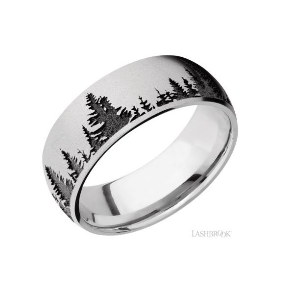 Lashbrook Laser Carved Treeline Wedding Band - Size 9.5 Spicer Cole Fine Jewellers and Spicer Fine Jewellers Fredericton, NB