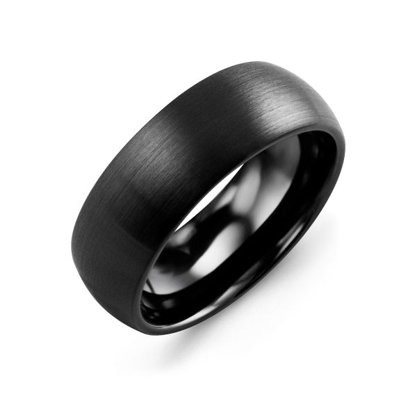 Madani Black Ceramic Satin Classic Wedding Band Spicer Cole Fine Jewellers and Spicer Fine Jewellers Fredericton, NB
