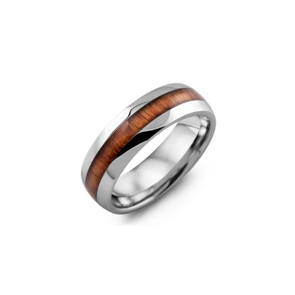 Tungsten & Koa Wood 7 mm Wedding Band - Size 10 Spicer Cole Fine Jewellers and Spicer Fine Jewellers Fredericton, NB