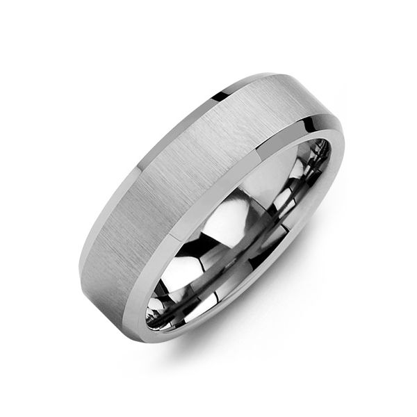 Madani Tungsten Beveled Satin Finish Wedding Band Spicer Cole Fine Jewellers and Spicer Fine Jewellers Fredericton, NB
