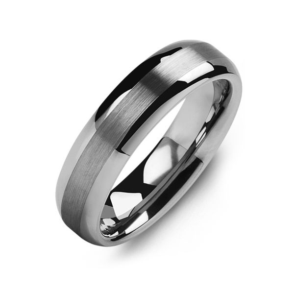Madani Grey Tungsten Thin Brushed Classic Wedding Band Spicer Cole Fine Jewellers and Spicer Fine Jewellers Fredericton, NB