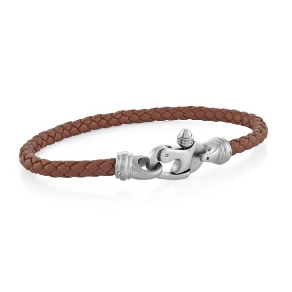 Italgem Screw Clasp Brown Leather Bracelet Spicer Cole Fine Jewellers and Spicer Fine Jewellers Fredericton, NB