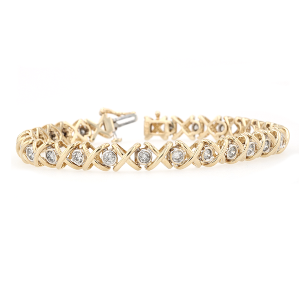 Two-Tone 10 Karat Gold Tennis XOXO Estate Bracelet Spicer Cole Fine Jewellers and Spicer Fine Jewellers Fredericton, NB