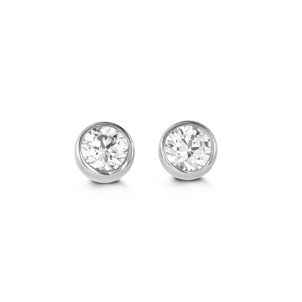 14kt Gold Baby CZ Bezel Stud Earrings Spicer Cole Fine Jewellers and Spicer Fine Jewellers Fredericton, NB