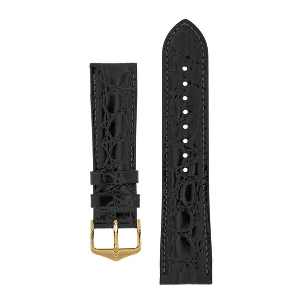 Crocograin Leather Watch Strap in Black - 17mm Spicer Cole Fine Jewellers and Spicer Fine Jewellers Fredericton, NB