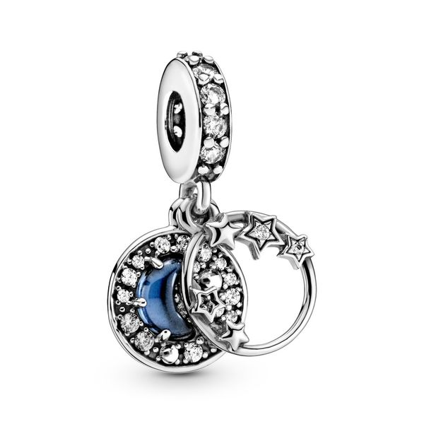 Pandora Blue Night Sky Crescent Moon & Stars Dangle Charm Spicer Cole Fine Jewellers and Spicer Fine Jewellers Fredericton, NB