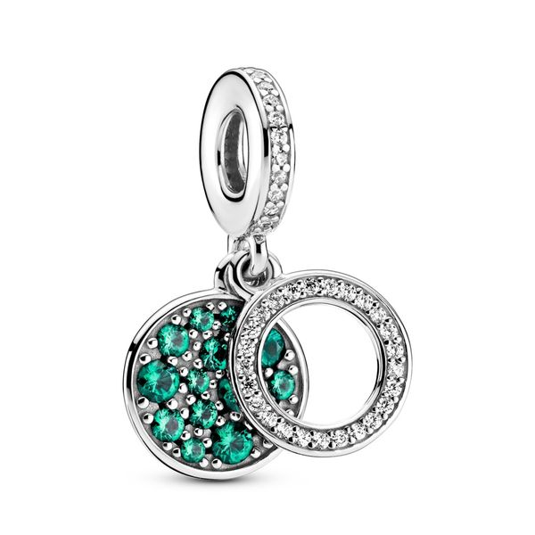 Pandora Sparkling Green Disc Double Dangle Charm Spicer Cole Fine Jewellers and Spicer Fine Jewellers Fredericton, NB