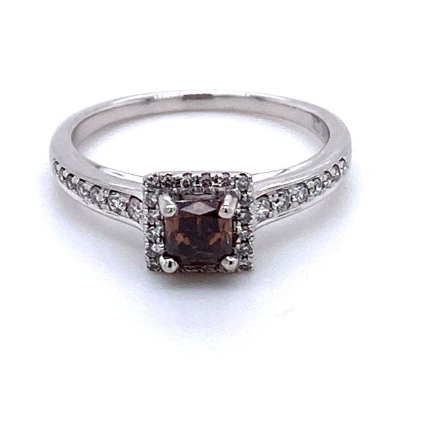 0.77tw Square Cushion Brown Diamond Halo Engagement Ring Spicer Merrifield Saint John, 