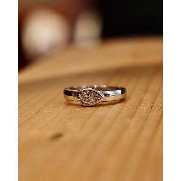 0.44tw Bezel Set Pear Diamond Solitaire Engagement Ring Image 2 Spicer Merrifield Saint John, 