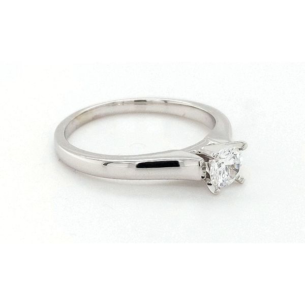 14kt White Gold Round Brilliant Solitaire Engagement Ring Image 3 Stambaugh Jewelers Defiance, OH