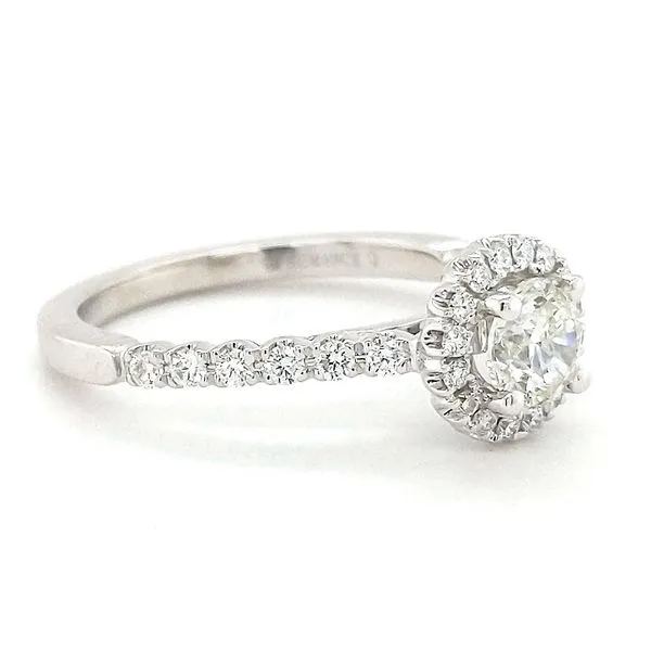 14kt White Gold Halo Engagement Ring Image 3 Stambaugh Jewelers Defiance, OH