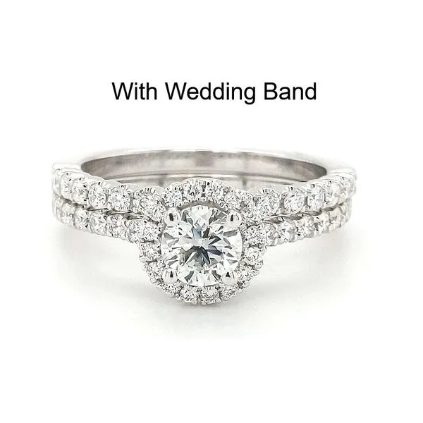 14kt White Gold Halo Engagement Ring Image 5 Stambaugh Jewelers Defiance, OH