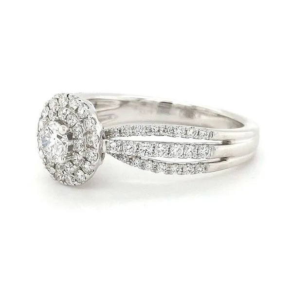 14kt White Gold Double Halo Engagement Ring Image 3 Stambaugh Jewelers Defiance, OH