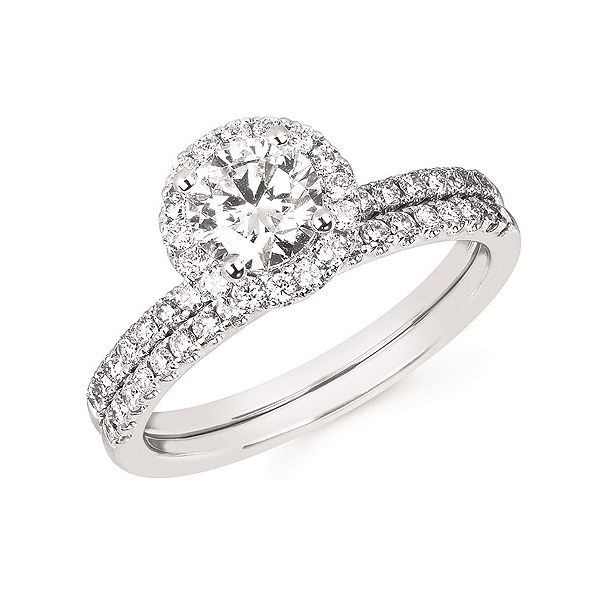 14kt White Gold Eco-Brilliance® Halo Engagement Ring Image 2 Stambaugh Jewelers Defiance, OH