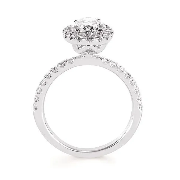14kt White Gold Eco-Brilliance® Halo Engagement Ring Image 2 Stambaugh Jewelers Defiance, OH