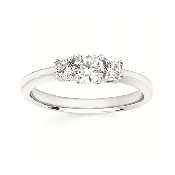 14kt White Gold 3-Stone Engagement Ring Stambaugh Jewelers Defiance, OH