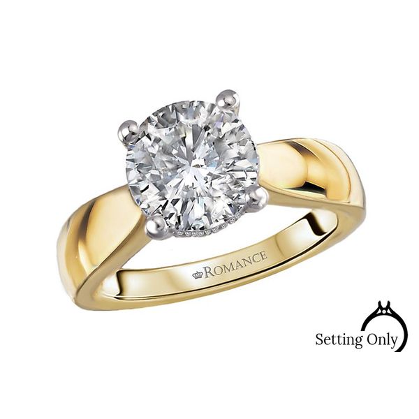 14kt Yellow Gold Solitaire Hidden Halo Engagement Mounting Stambaugh Jewelers Defiance, OH