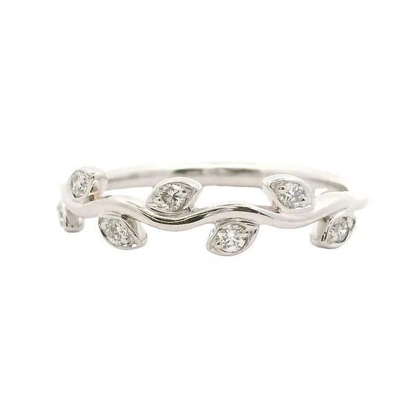 14K White Gold Diamond Wedding Band