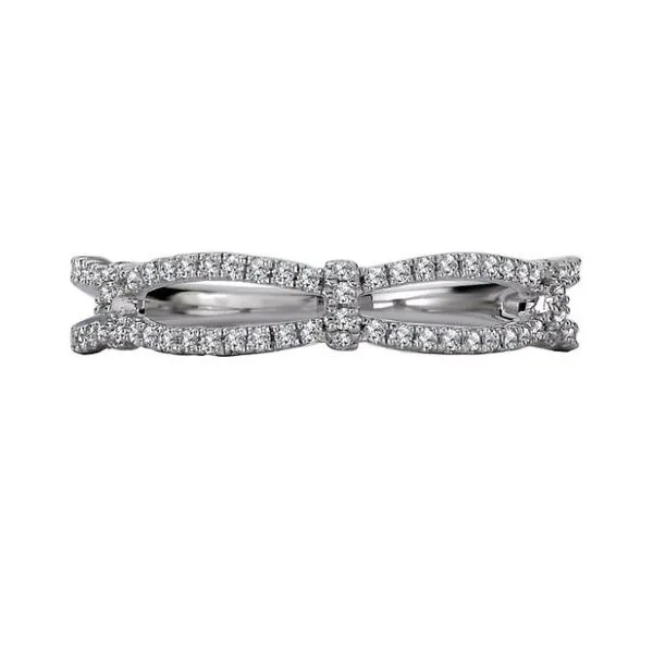 14kt White Gold Split Diamond Band Image 3 Stambaugh Jewelers Defiance, OH