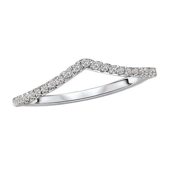 14kt White Gold Curved Diamond Band Stambaugh Jewelers Defiance, OH