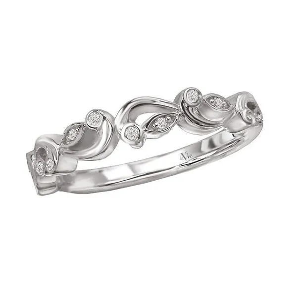 14kt White Gold Swirl Diamond Band Stambaugh Jewelers Defiance, OH