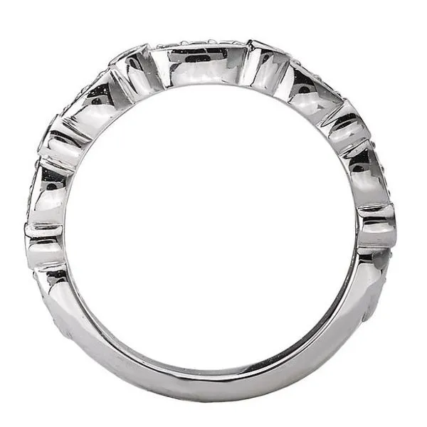 14kt White Gold Diamond and Sapphire Band Image 2 Stambaugh Jewelers Defiance, OH