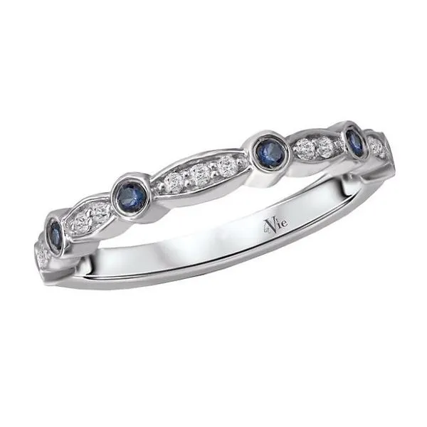 14kt White Gold Diamond and Sapphire Band Stambaugh Jewelers Defiance, OH