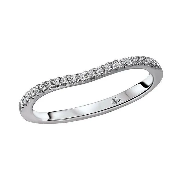 14kt White Gold Curved Diamond Band Stambaugh Jewelers Defiance, OH