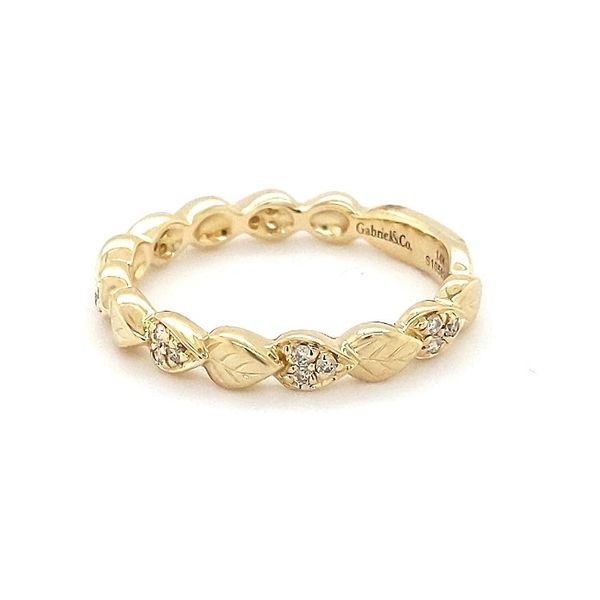 14kt Yellow Gold and Diamond Stackable Ring by Gabriel & Co. Image 3 Stambaugh Jewelers Defiance, OH