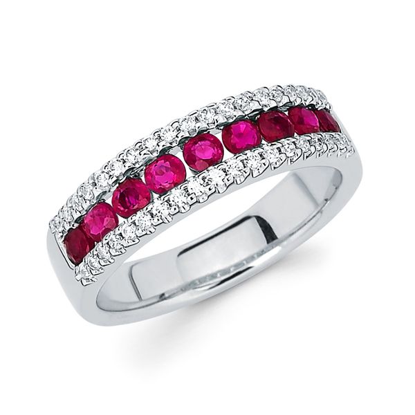 Ruby and Diamond Ring in 14kt White Gold Stambaugh Jewelers Defiance, OH