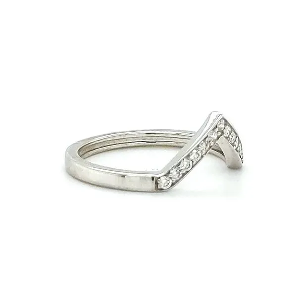 14kt White Gold Diamond Chevron Fashion Ring Image 2 Stambaugh Jewelers Defiance, OH