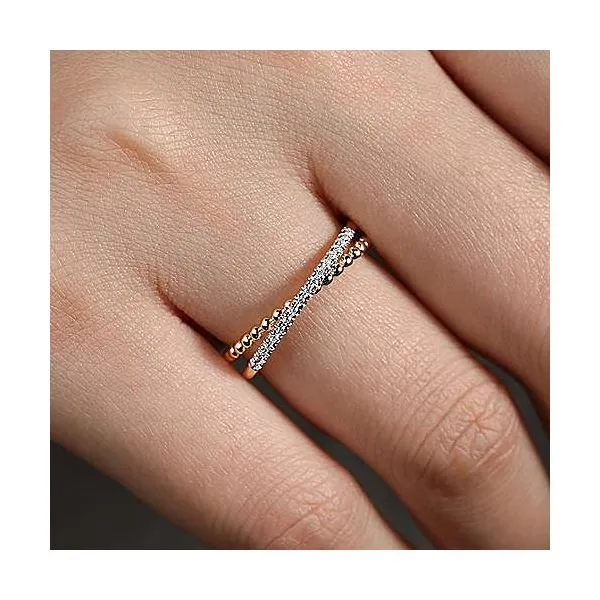 14kt Yellow Gold Bujukan Diamond Stackable Ring Image 5 Stambaugh Jewelers Defiance, OH