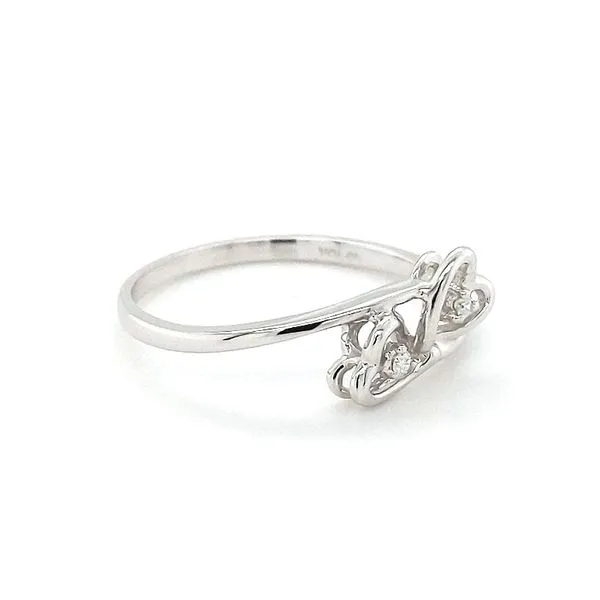 10kt White Gold Double Heart Diamond Ring Image 3 Stambaugh Jewelers Defiance, OH