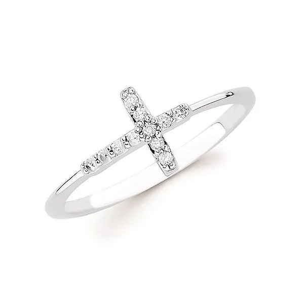 14kt White Gold Sideways Cross Ring Stambaugh Jewelers Defiance, OH