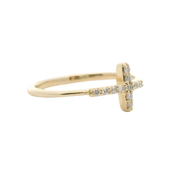 14kt White Gold Sideways Cross Ring Image 2 Stambaugh Jewelers Defiance, OH