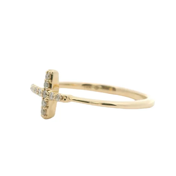 14kt White Gold Sideways Cross Ring Image 3 Stambaugh Jewelers Defiance, OH